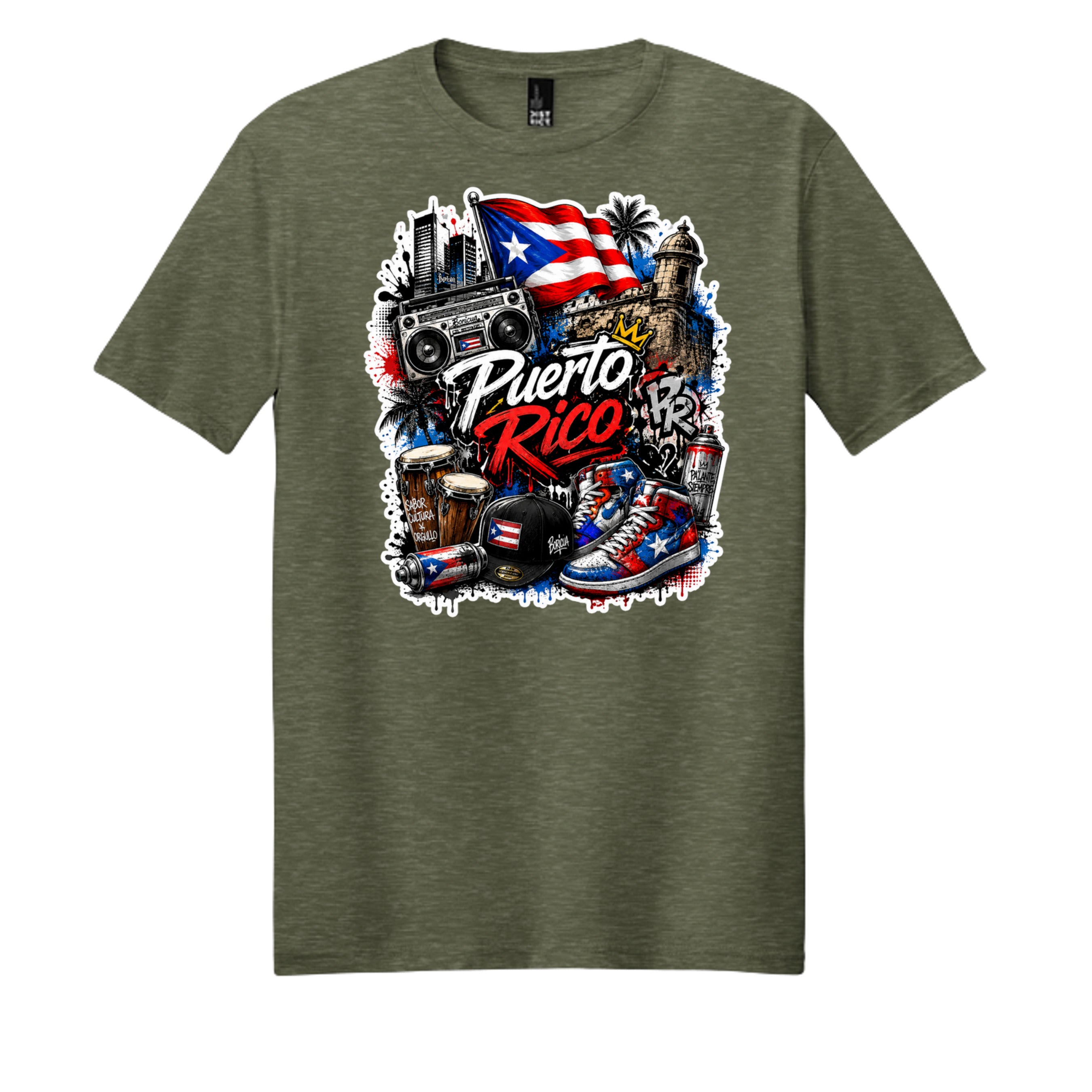 Heathered Olive - DM108 - FRONT