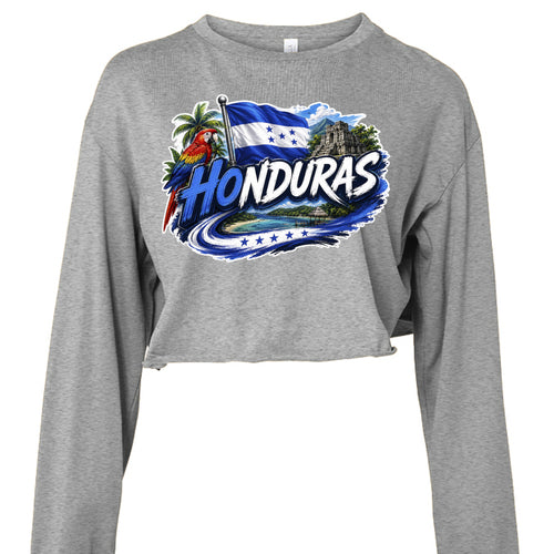 Honduras Heart — Catracha Streetwear Long Sleeve Cropped T-Shirt