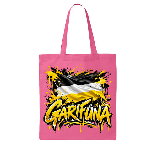 Garifuna Flag Tote Bag - Graffiti Style Cotton Tote